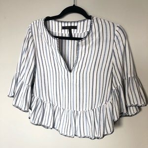 BCBG Striped Boho Top